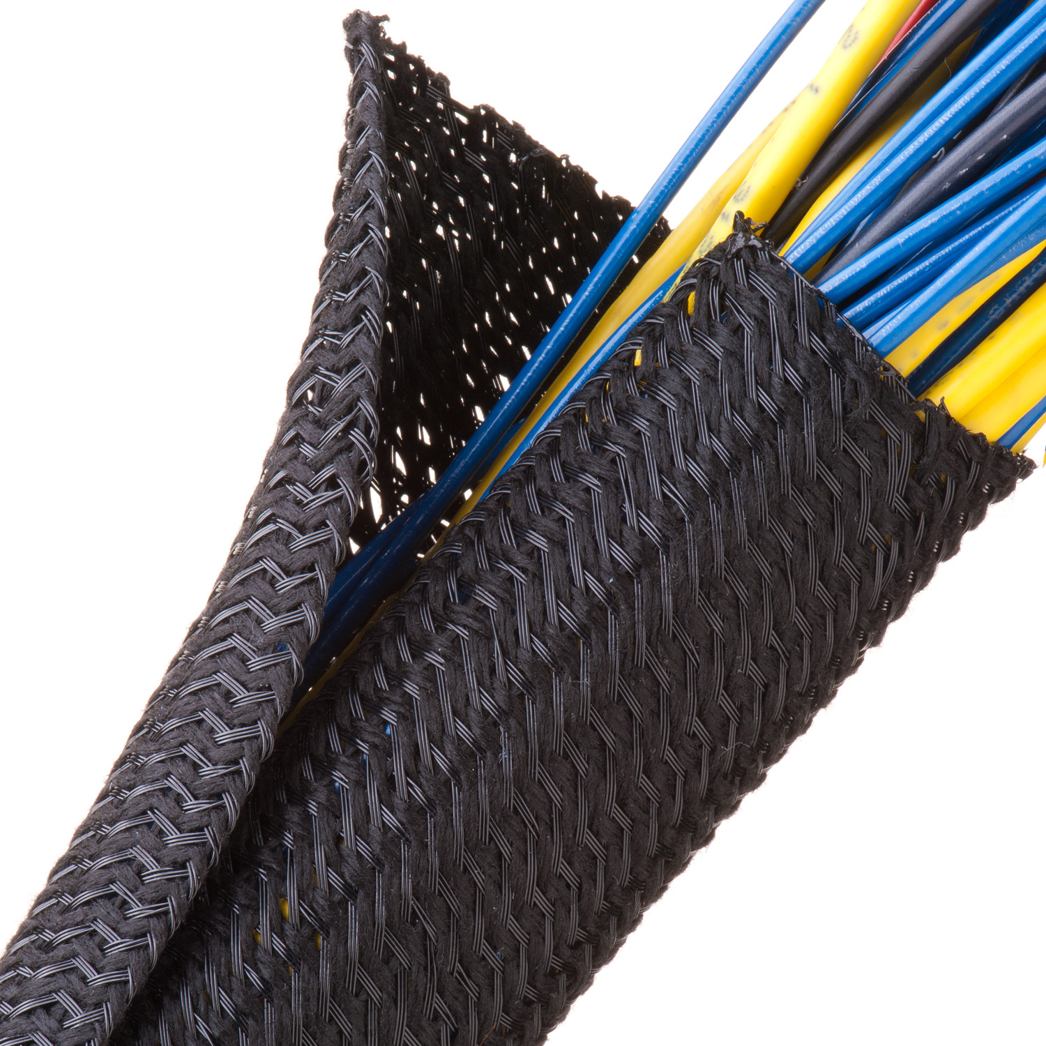 Flexo F6® Flame Retardant - 38.1 mm - 7.62 m - Black w/ White Tracer