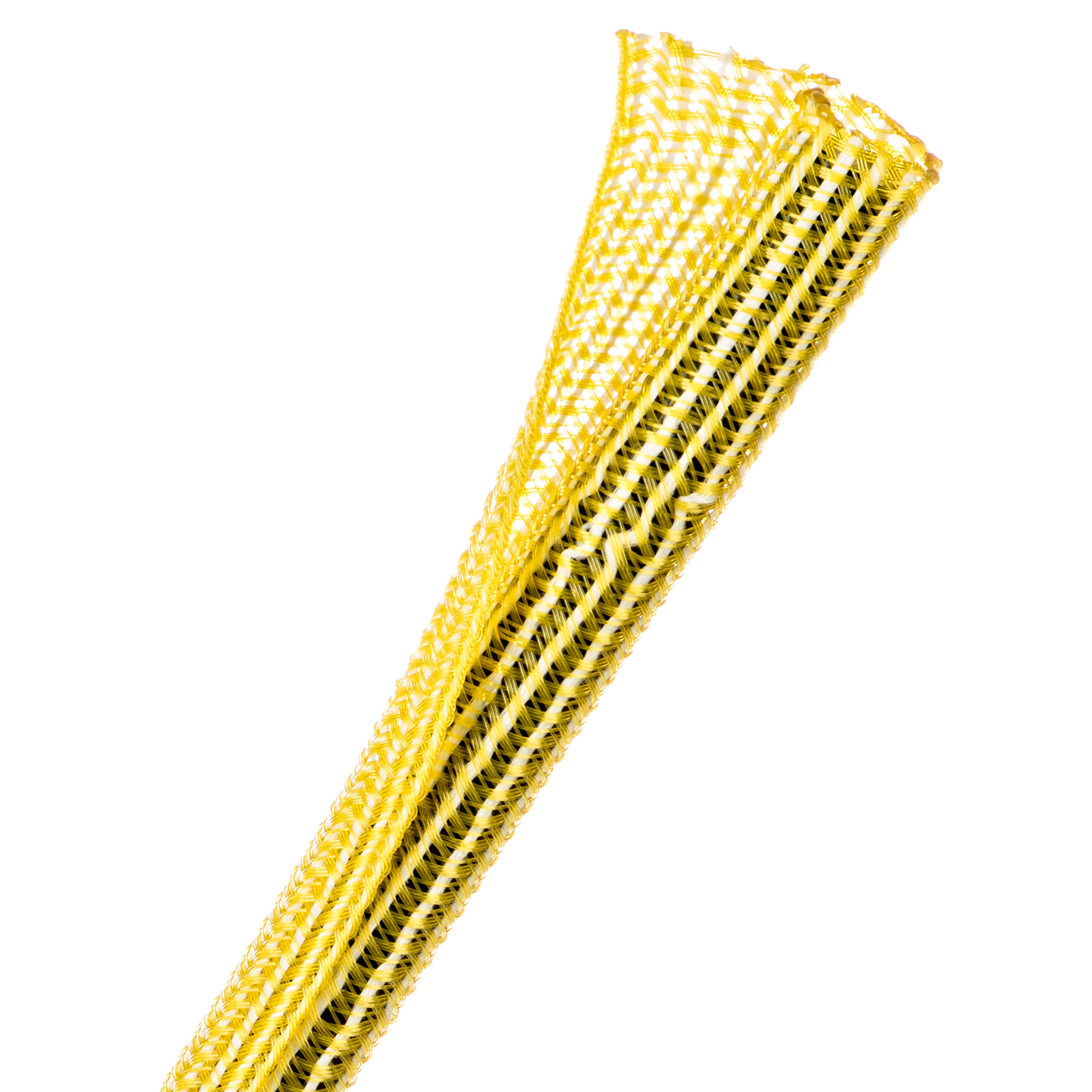 Techflex Flexo F6 - F6N0.38YL-50FT - Split Braided Sleeving - 9.53 mm - 15.24 m - Yellow