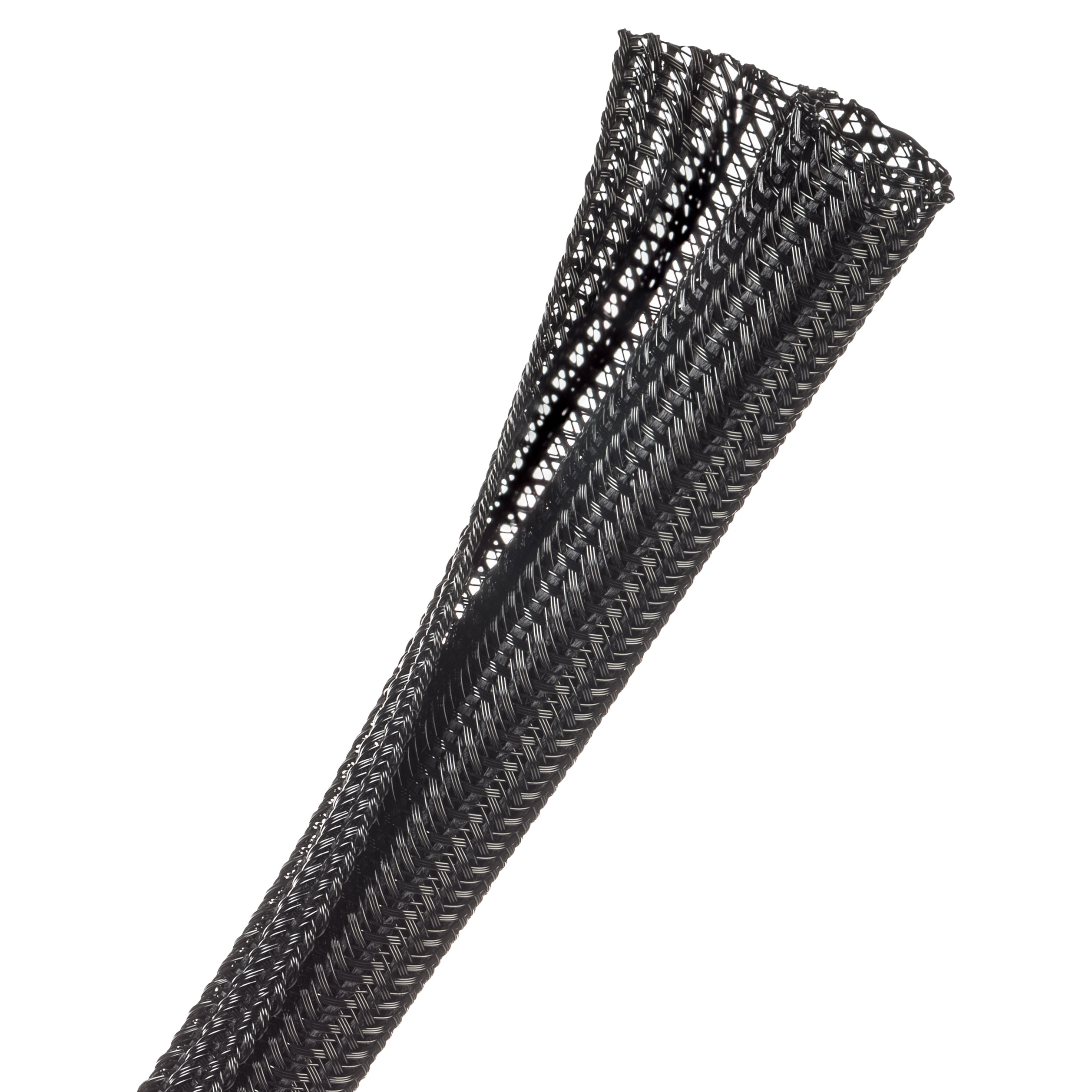 Techflex Flexo F6 - F6N0.50BK-150FT - Split Braided Sleeving - 12.7 mm - 45.72 m - Black main product photo