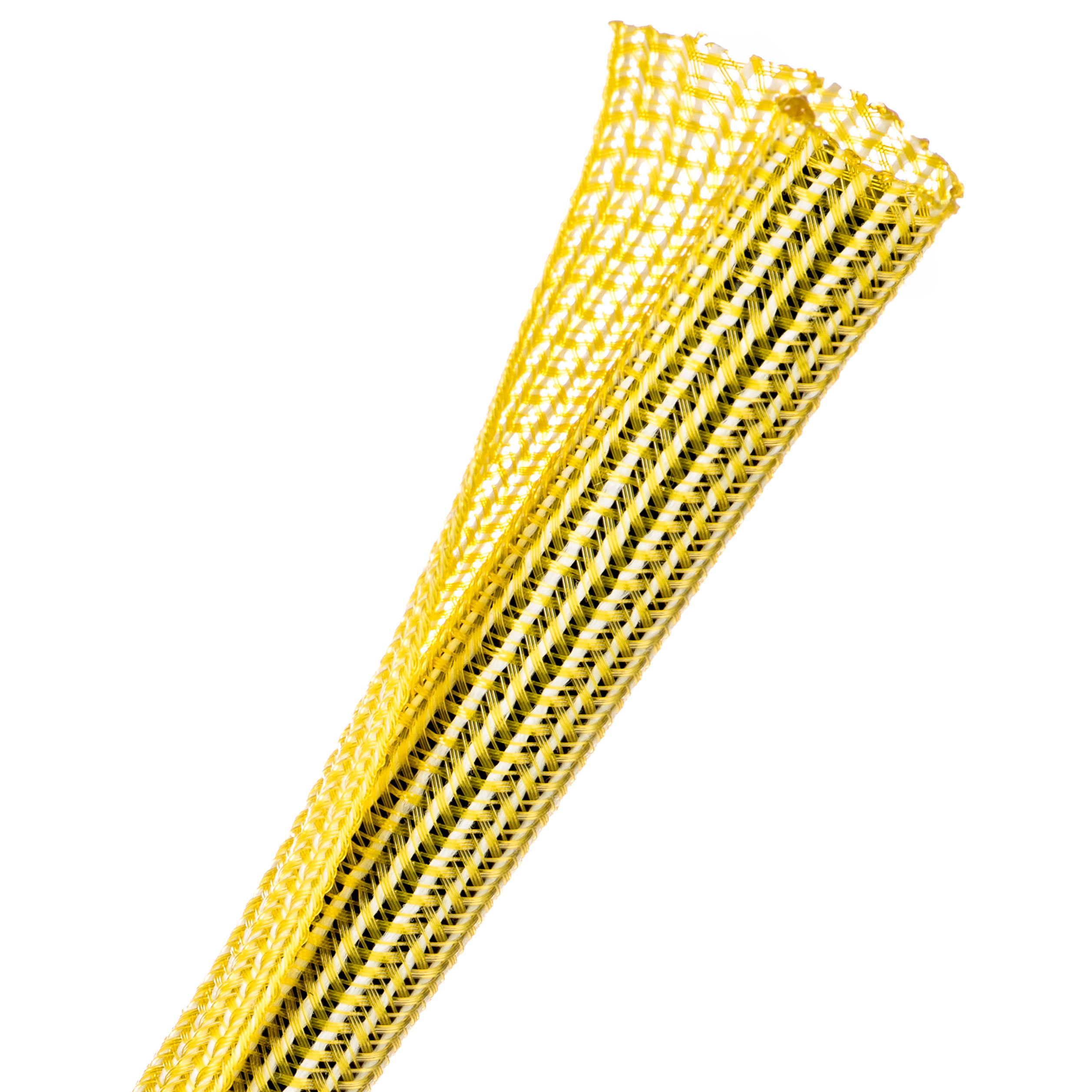 Techflex Flexo F6 - F6N0.50YL-150FT - Split Braided Sleeving - 12.7 mm - 45.72 m - Yellow