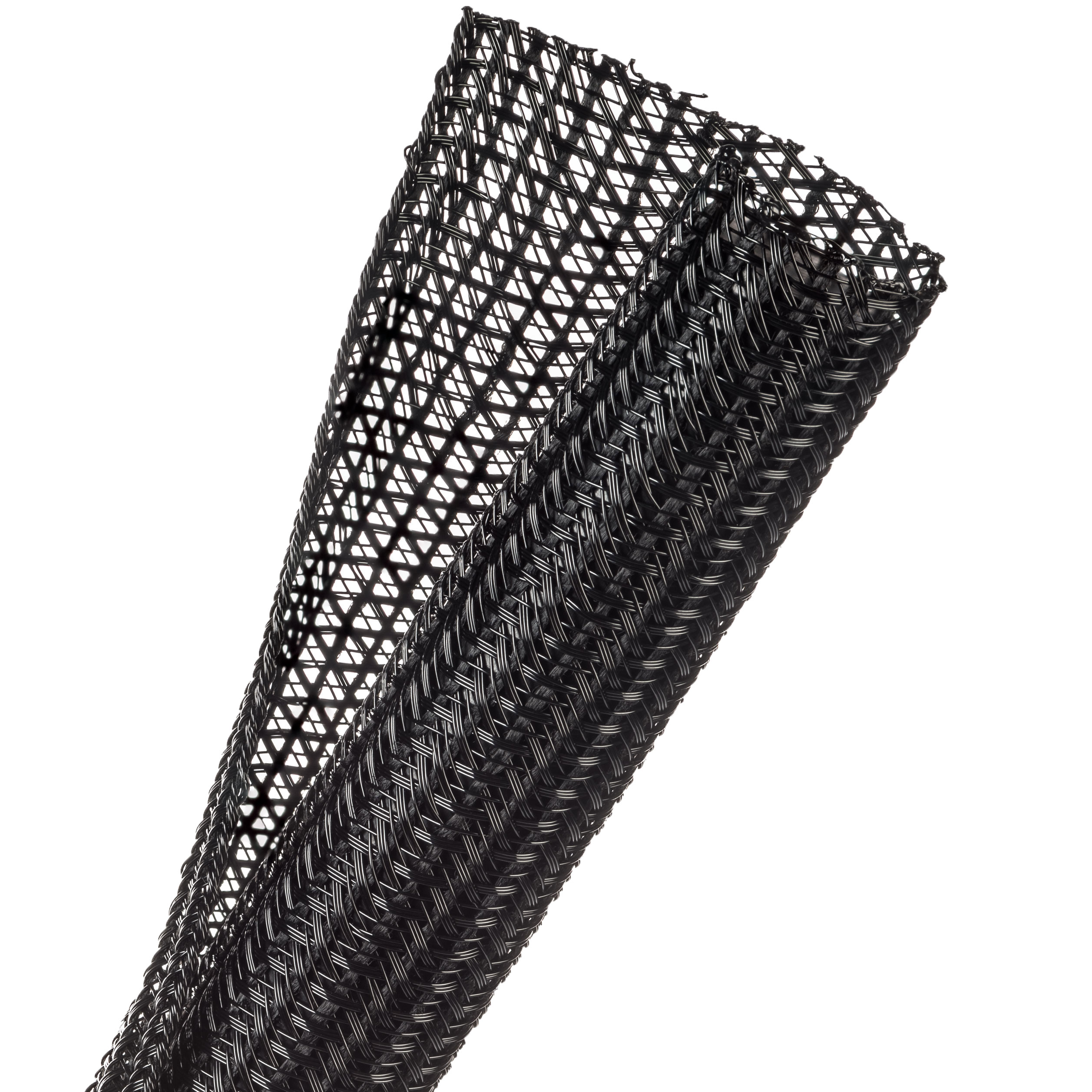 Techflex Flexo F6 - F6N1.00BK-25FT - Split Braided Sleeving - 25.4 mm - 7.62 m - Black