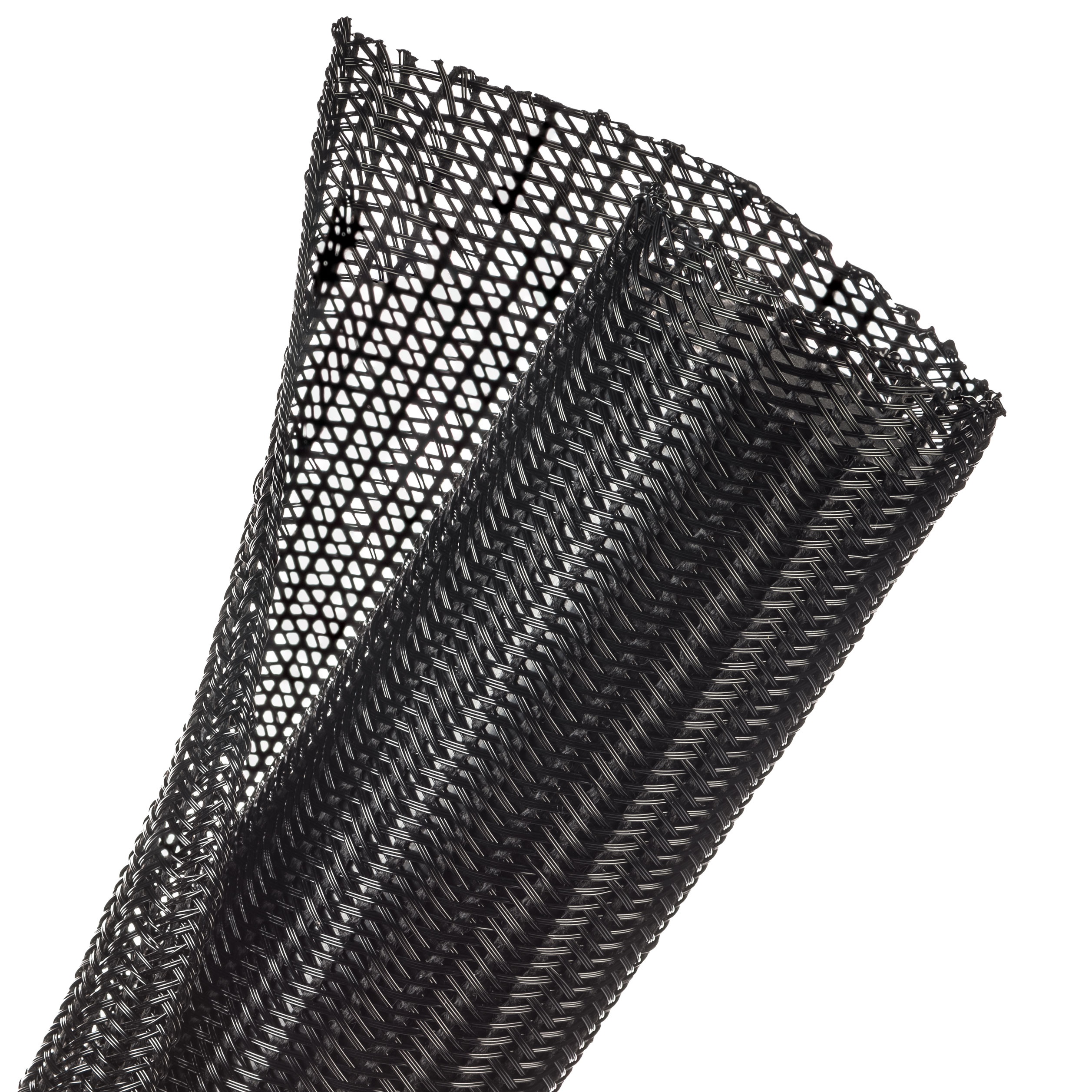 Techflex Flexo F6 - F6N2.00BK-25FT - Split Braided Sleeving - 50.8 mm - 7.62 m - Black