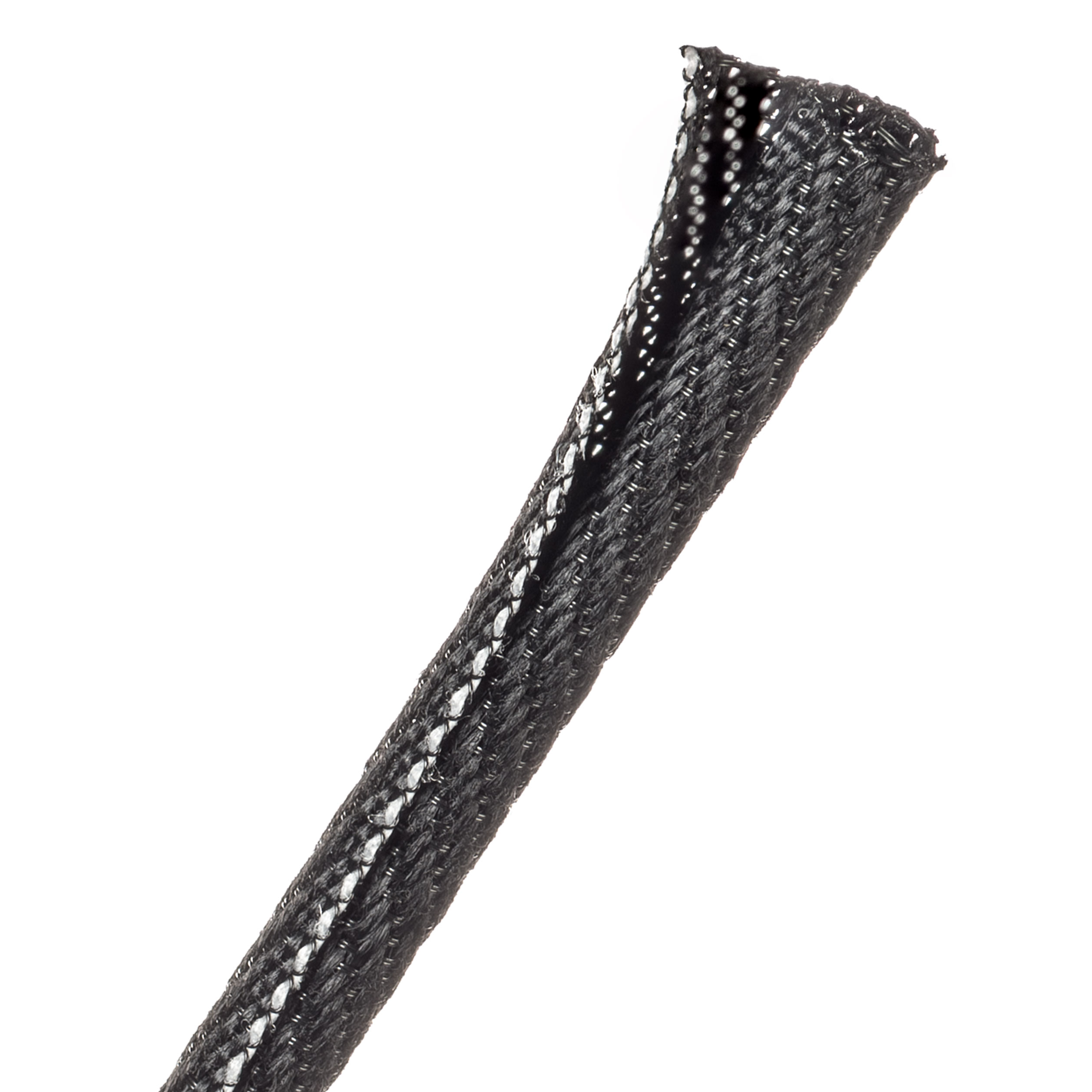 F6® Woven Wrap Flame Retardant - 4.76 mm - 30.48 m - Black w/ White Tracer
