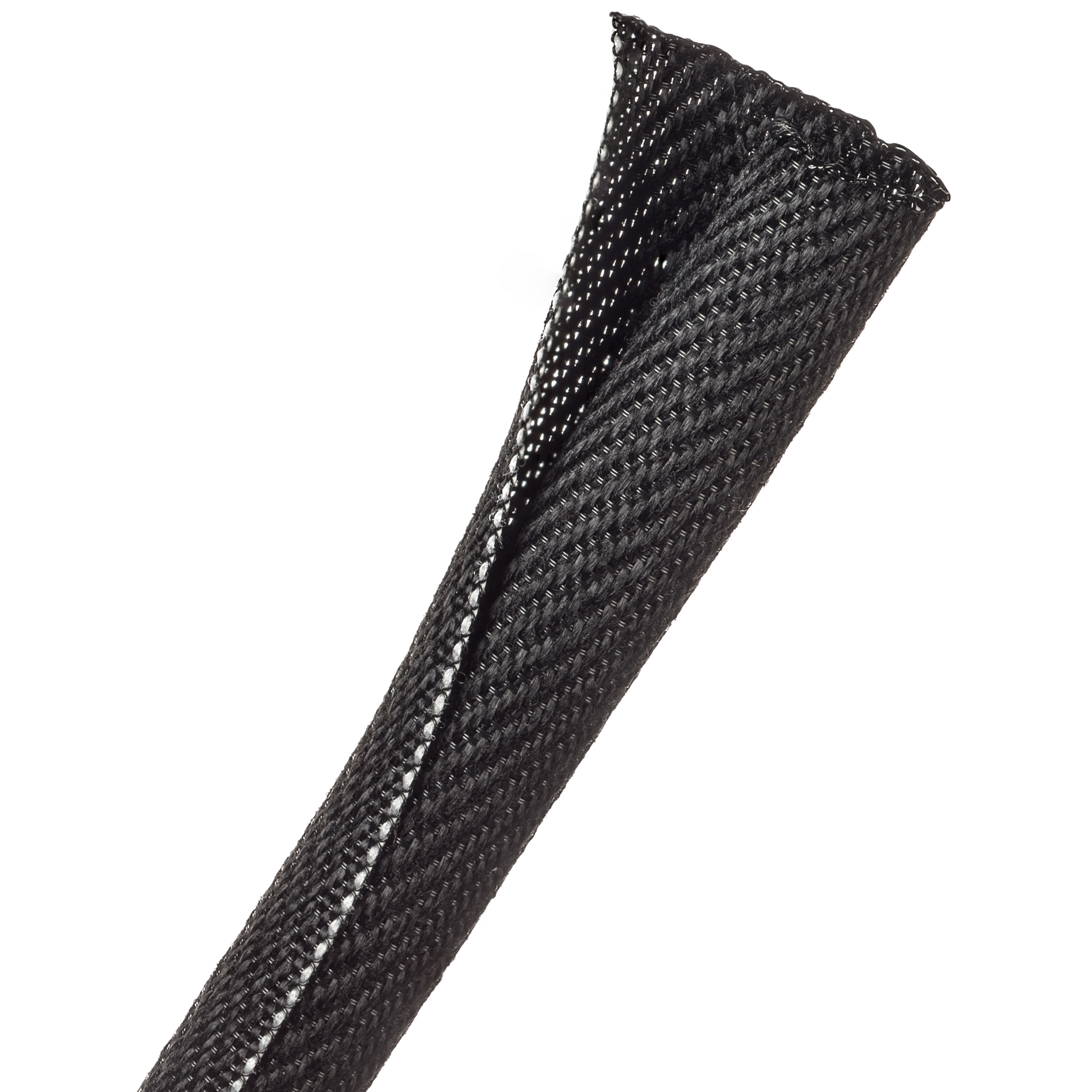 F6® Woven Wrap Flame Retardant - 12.7 mm - 22.86 m - Black w/ White Tracer
