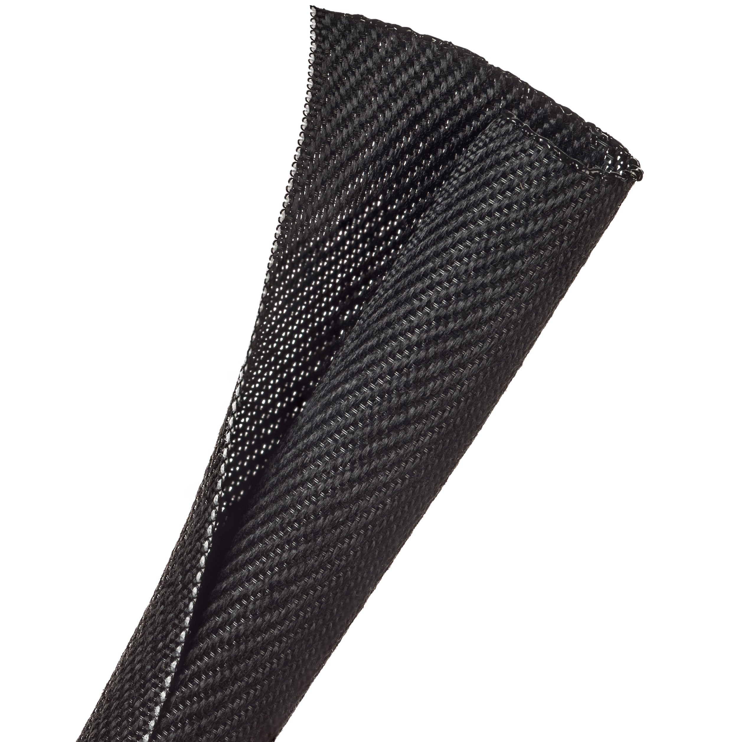 F6® Woven Wrap Flame Retardant - 19 mm - 15.24 m - Black w/ White Tracer