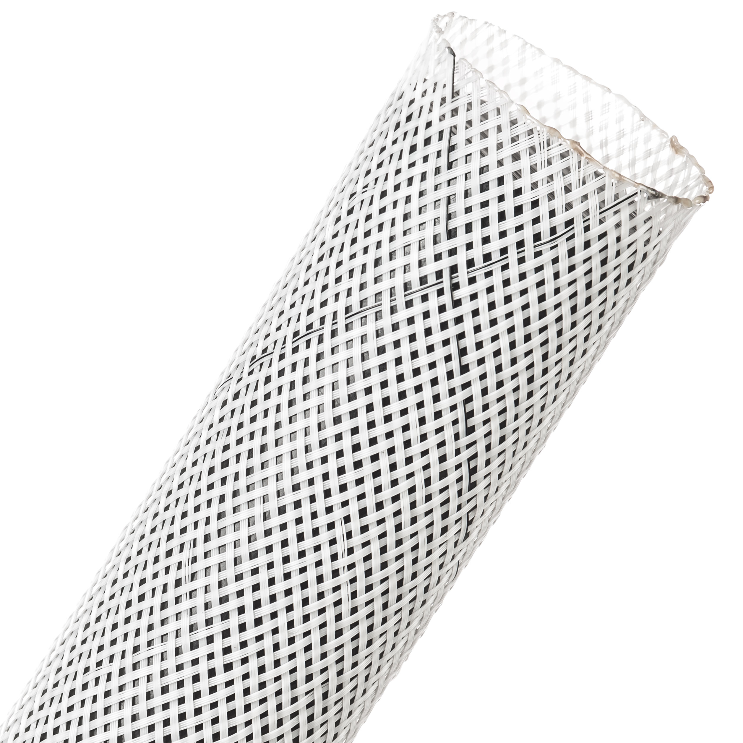 Flexo® Flame Retardant - 38.1 mm - 12.19 m - White w/ Black Tracer main product photo