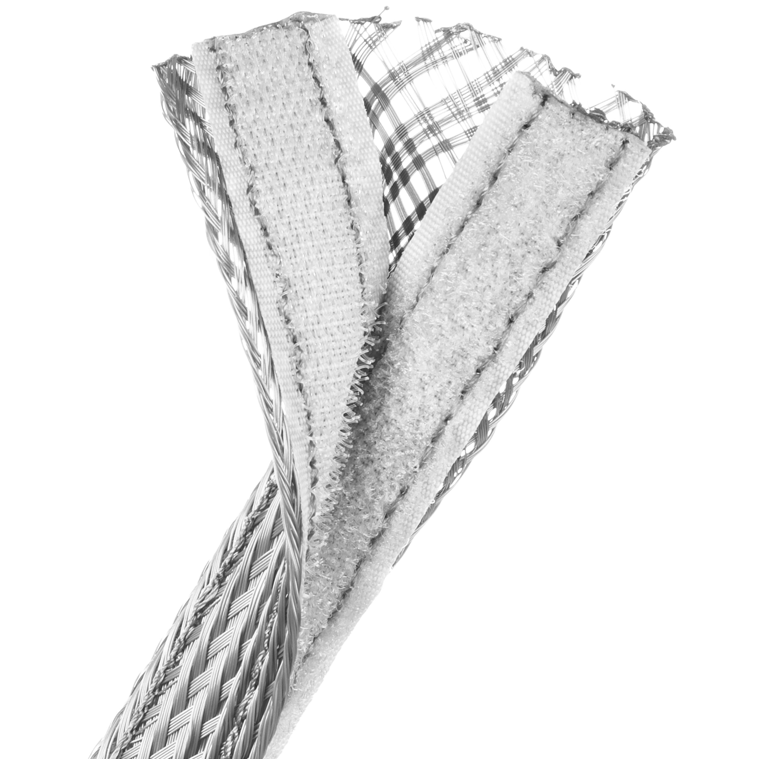 Techflex Flexo Wrap - FWN0.75PG-15FT - Split Cable Protector - 19 mm - 4.57 m - Platinium Gray