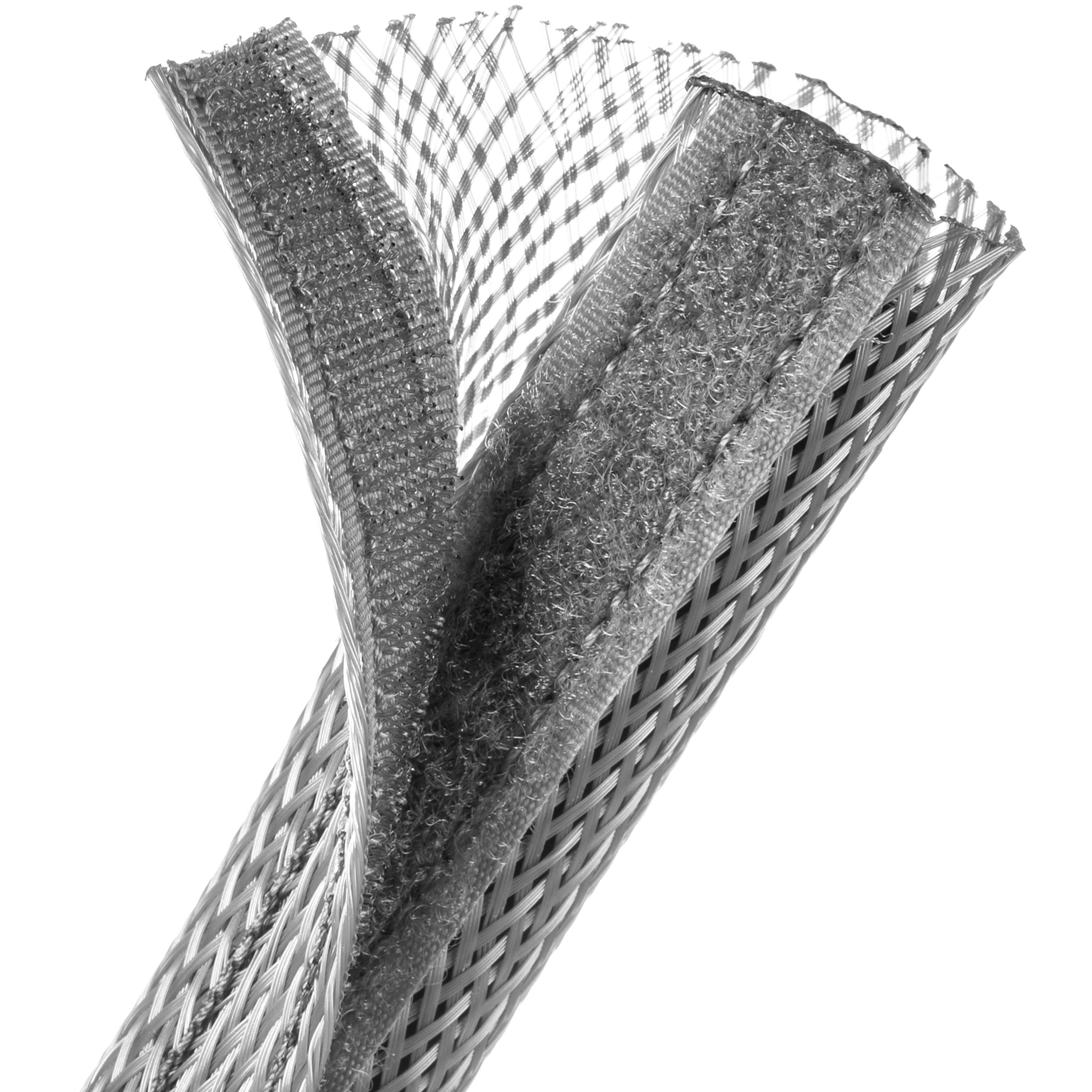 Techflex Flexo Wrap - FWN1.25PG-100FT - Split Cable Protector - 31.75 mm - 30.48 m - Platinium Gray main product photo