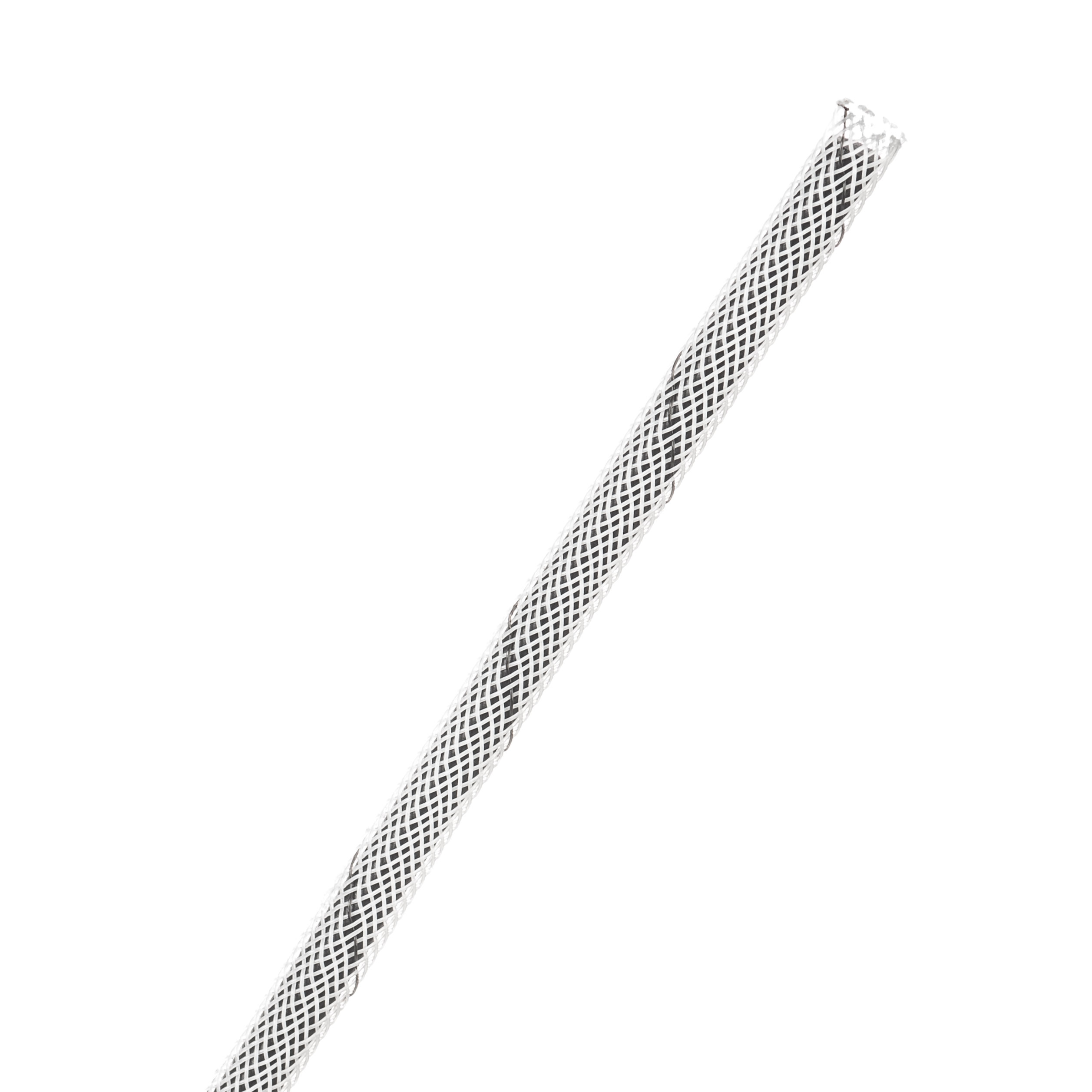 Flexo® Halar® - 3.18 mm - 68.58 m - White w/ Black Tracer