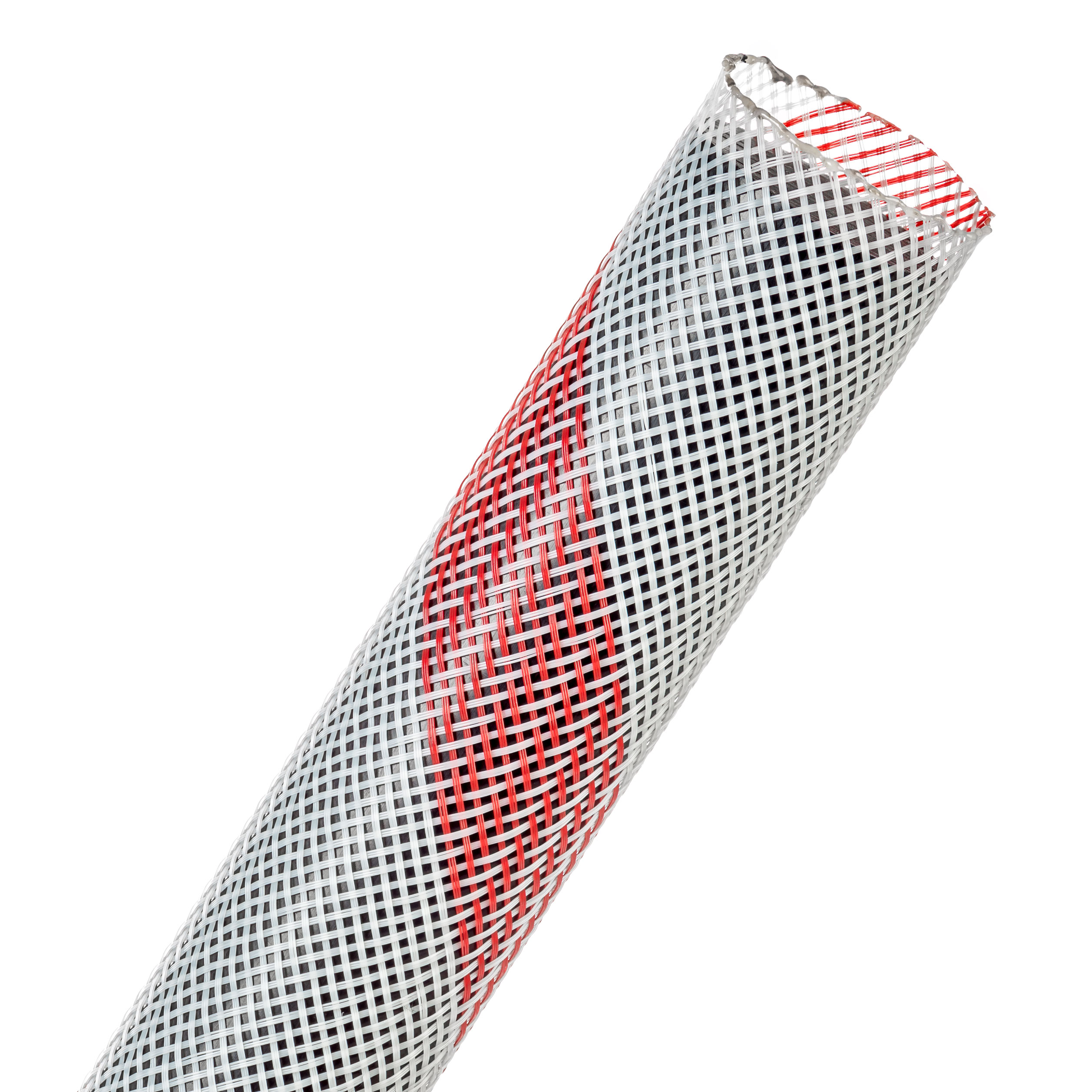 Flexo® PET - 25.4 mm - 19.81 m - White w/ Red Spiral