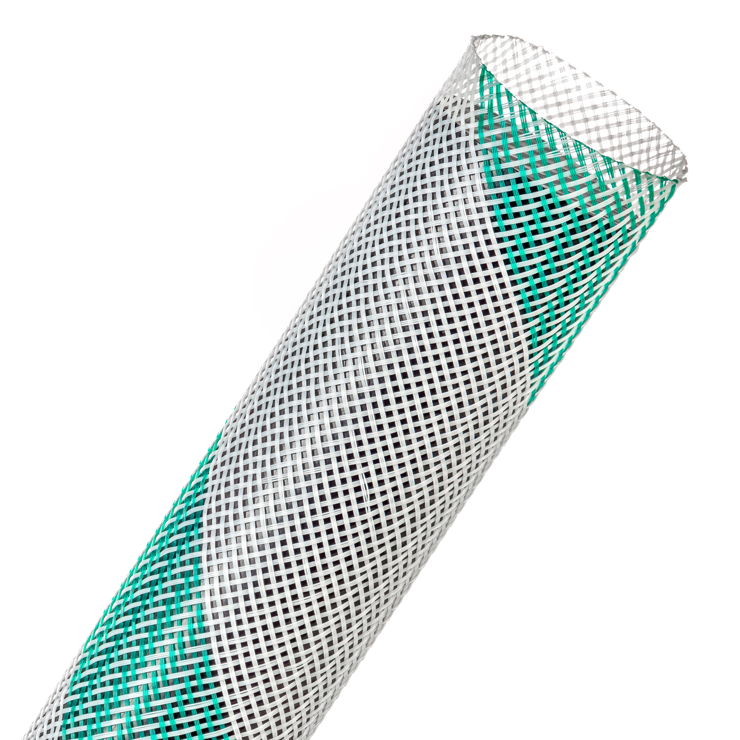 Flexo® PET - 31.75 mm - 15.24 m - White w/ Green Stripe