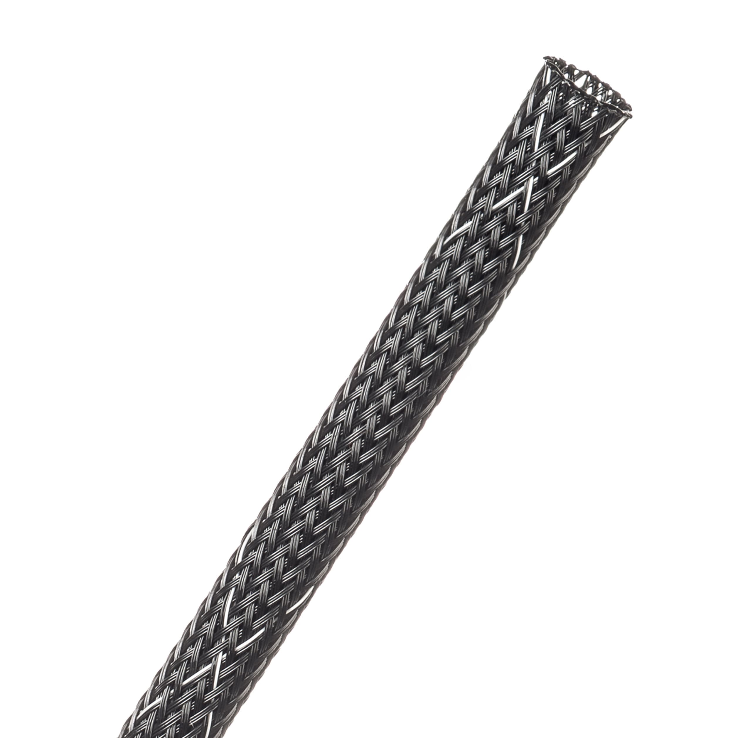 Clean Cut® Flame Retardant - 6.35 mm - 30.48 m - Black w/ White Tracer