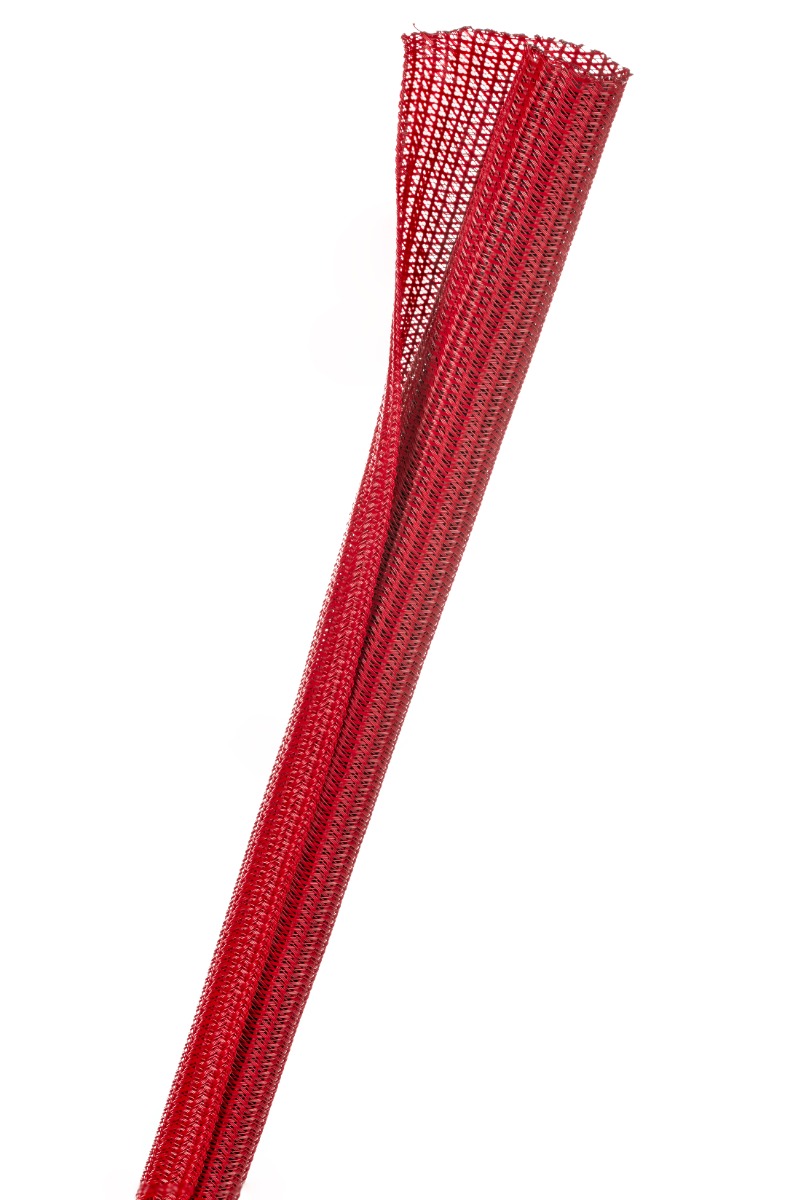 Techflex Flexo F6 - F6N0.75RD-500FT - Split Braided Sleeving - 19 mm - 152.4 m - Red main product photo